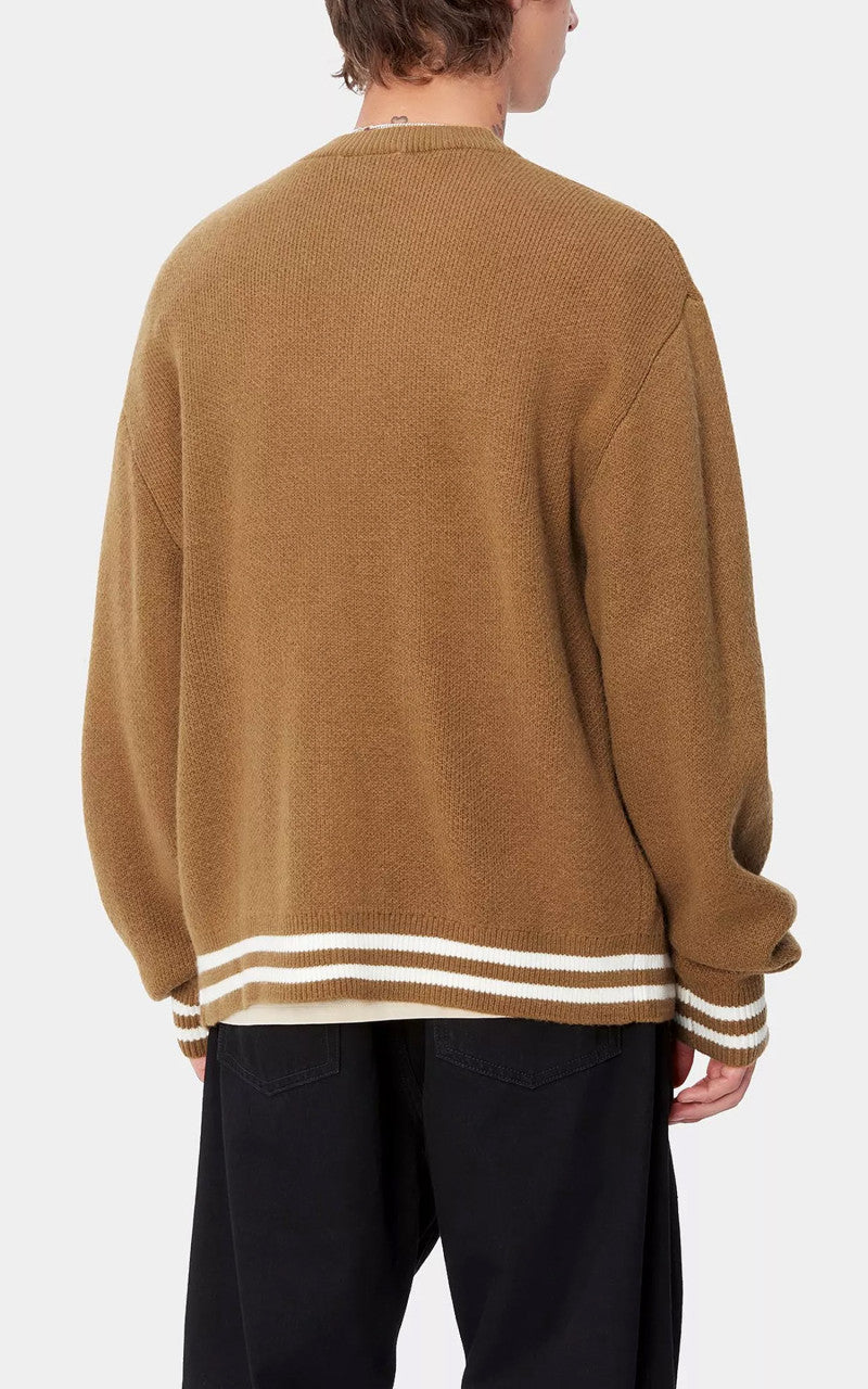Carhartt WIP Brown Ducks Cardigan Hamilton Brown/Wax