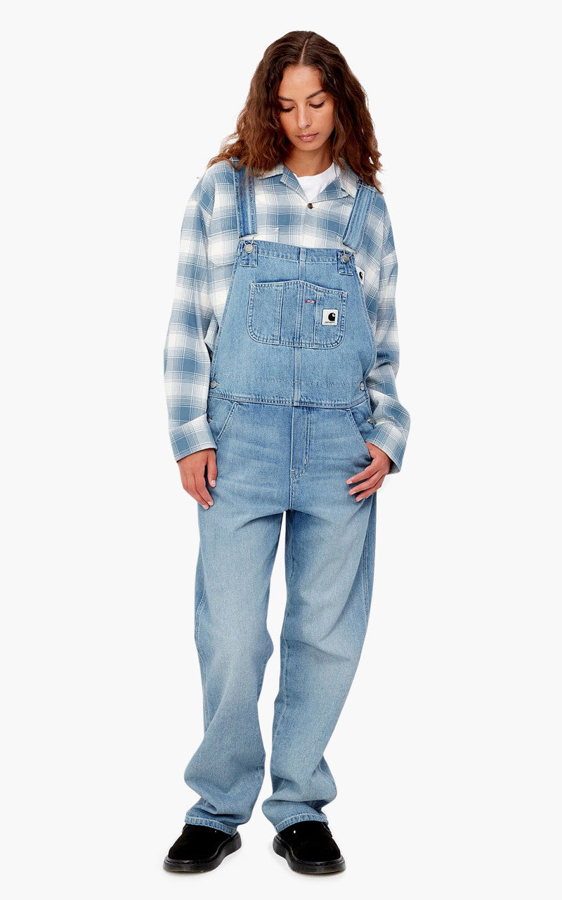 Carhartt WIP W' Bib Overall Straight Blue Light Stone Washed