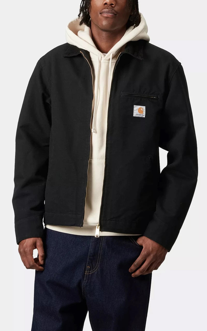 Carhartt WIP Detroit Jacket Dearborn Canvas Rinsed Black/Black