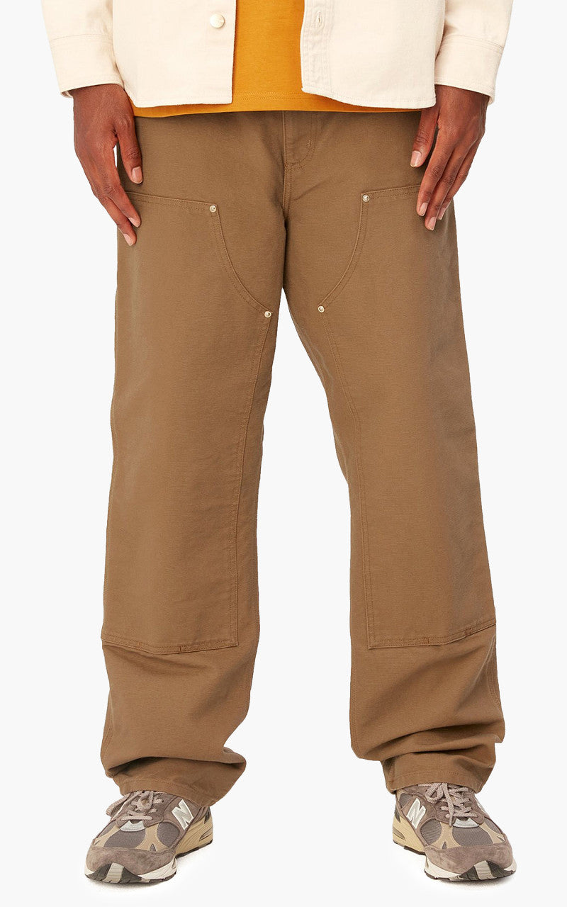 Carhartt WIP Double Knee Pant Dearborn Canvas Rinsed Hamilton Brown