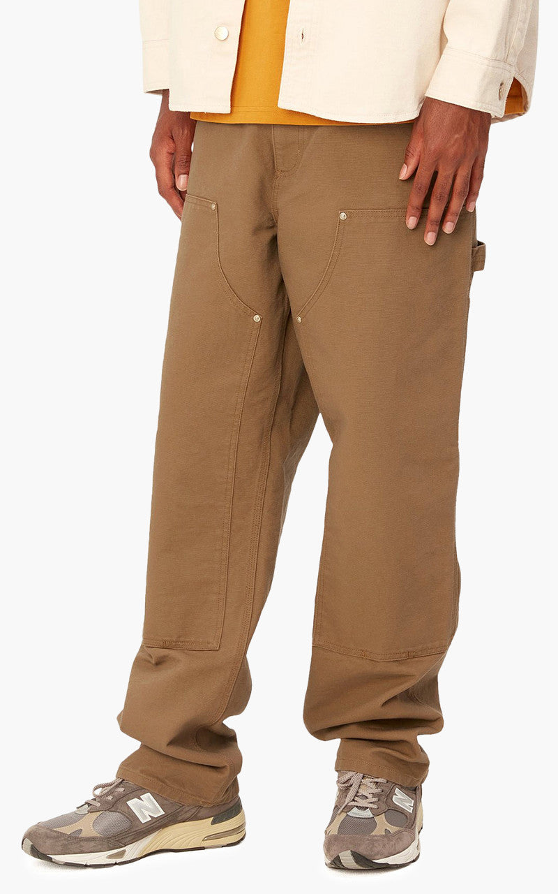 Carhartt WIP Double Knee Pant Dearborn Canvas Rinsed Hamilton Brown