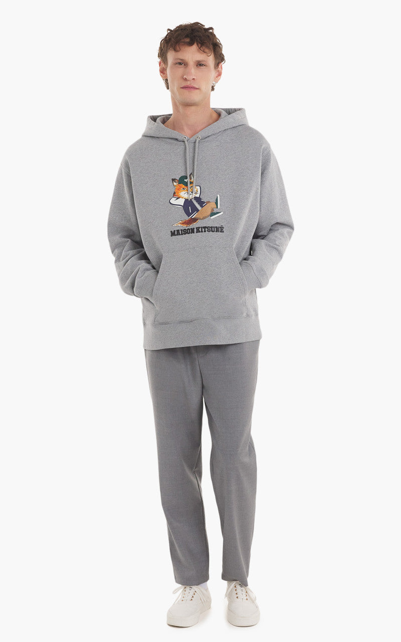 Maison Kitsuné Dressed Fox Relaxed Hoodie Grey Melange