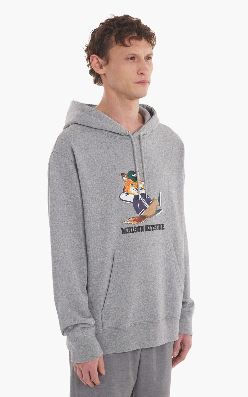 Maison Kitsuné Dressed Fox Relaxed Hoodie Grey Melange