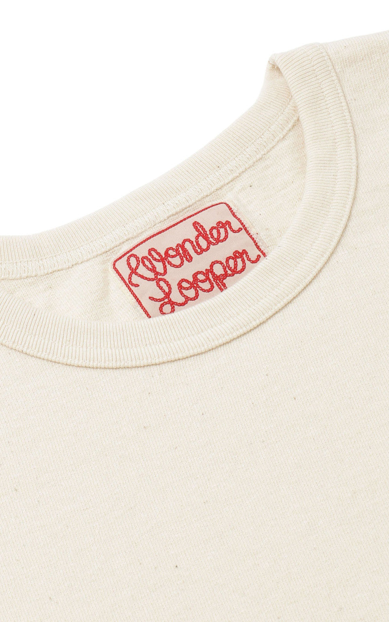 Wonder Looper ELS Recycled Cotton Slub Crewneck T-Shirt Ecru