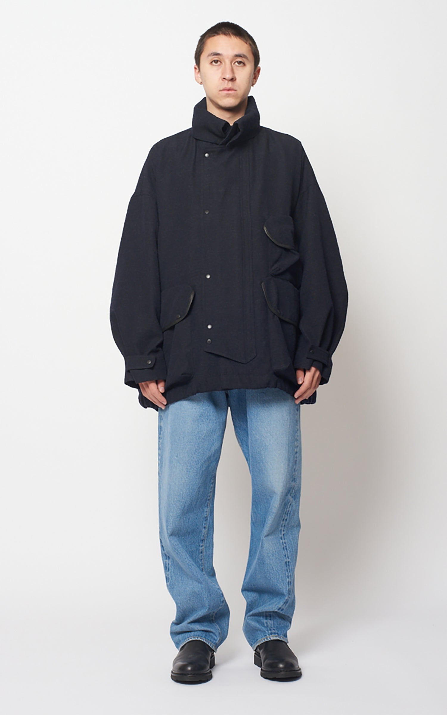 Wool Serge Hunter Jacket Top Navy
