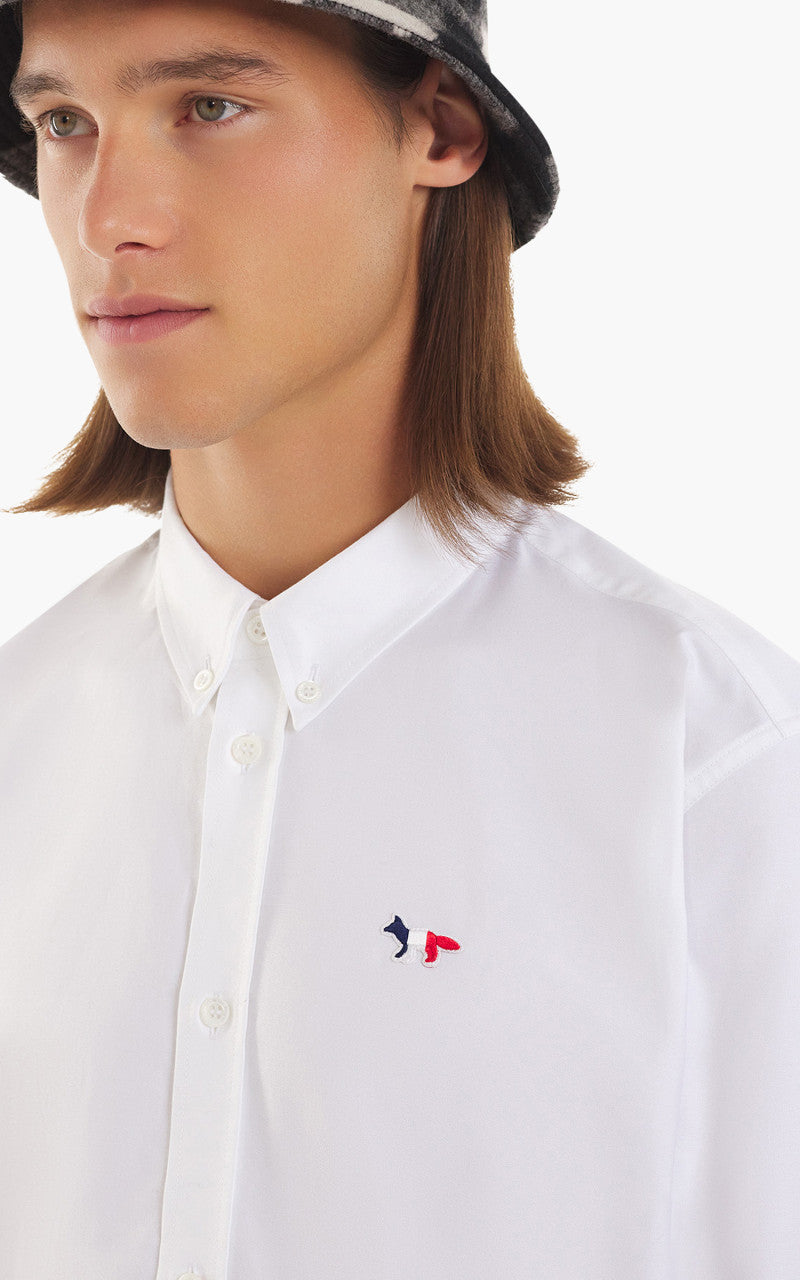 Maison Kitsuné Tricolor Fox Patch Classic Shirt BD White