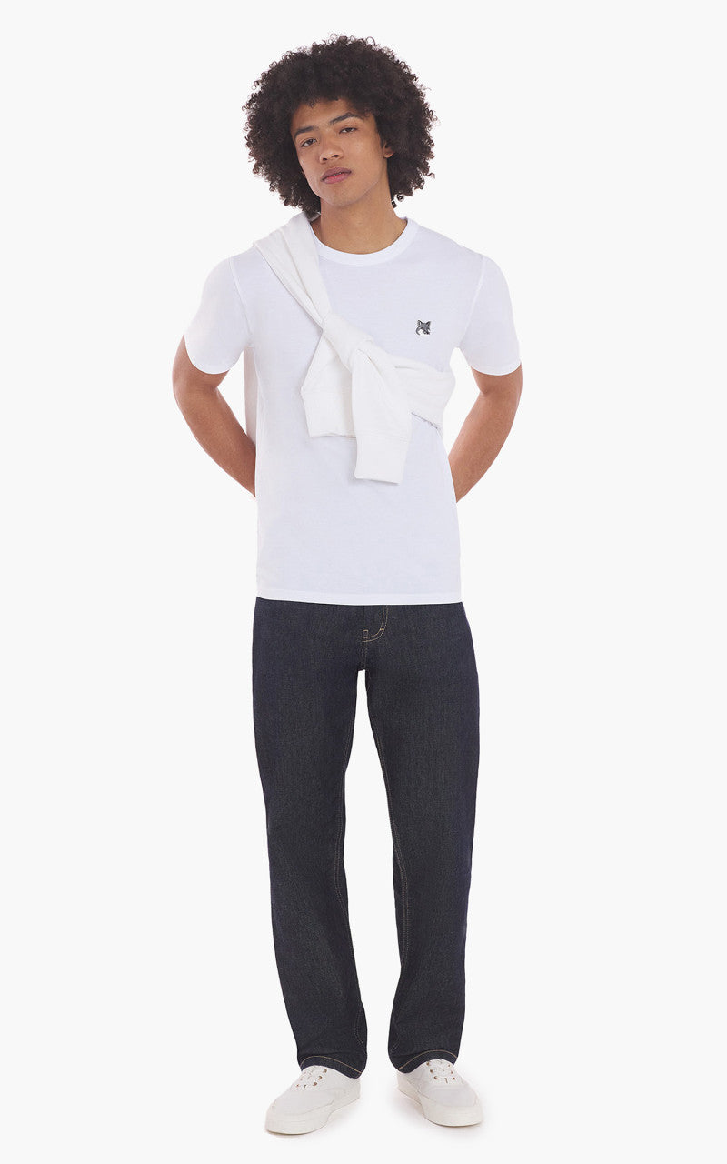 Maison Kitsuné Grey Fox Head Patch Classic T-Shirt White