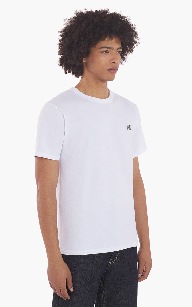 Maison Kitsuné Grey Fox Head Patch Classic T-Shirt White