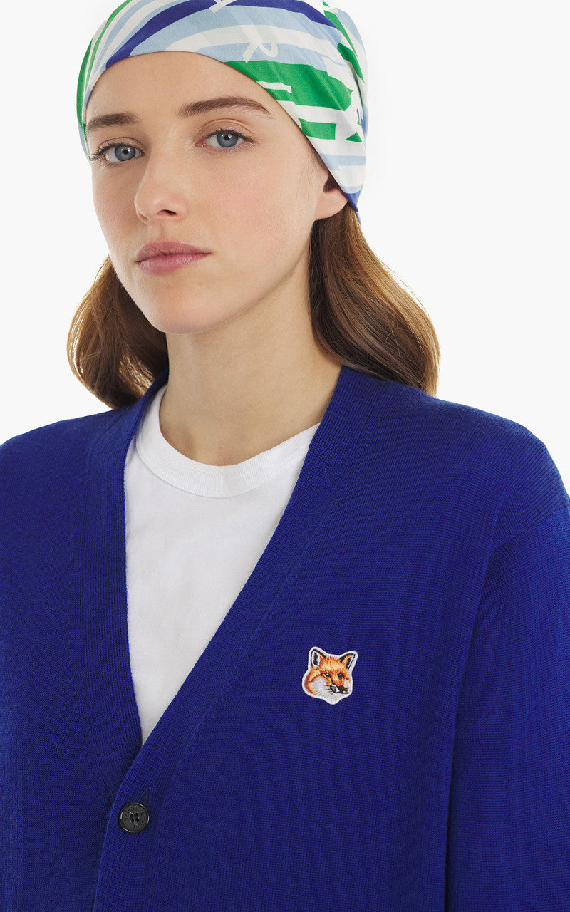 Maison Kitsuné Fox Head Patch Classic Cardigan Deep Blue