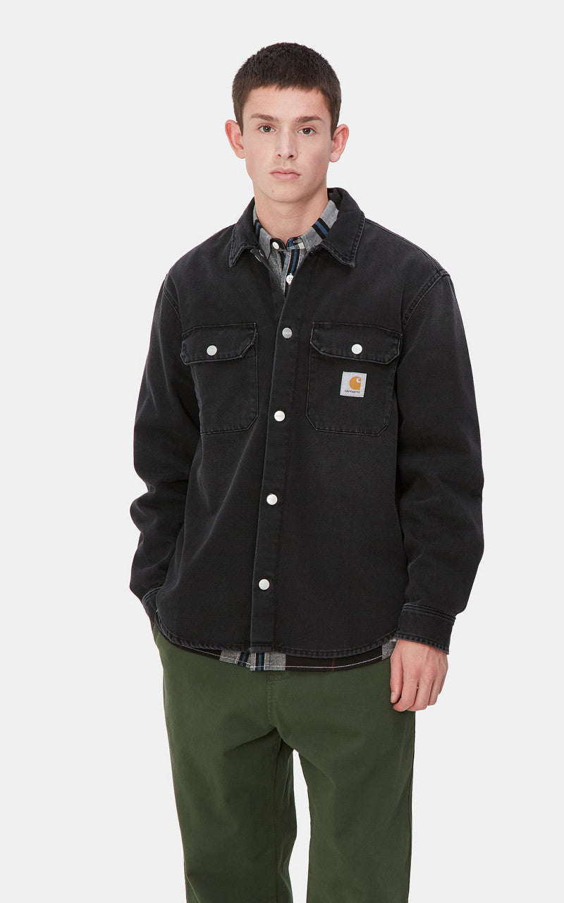 Carhartt WIP Harvey Shirt Jac Black Dark Used Wash