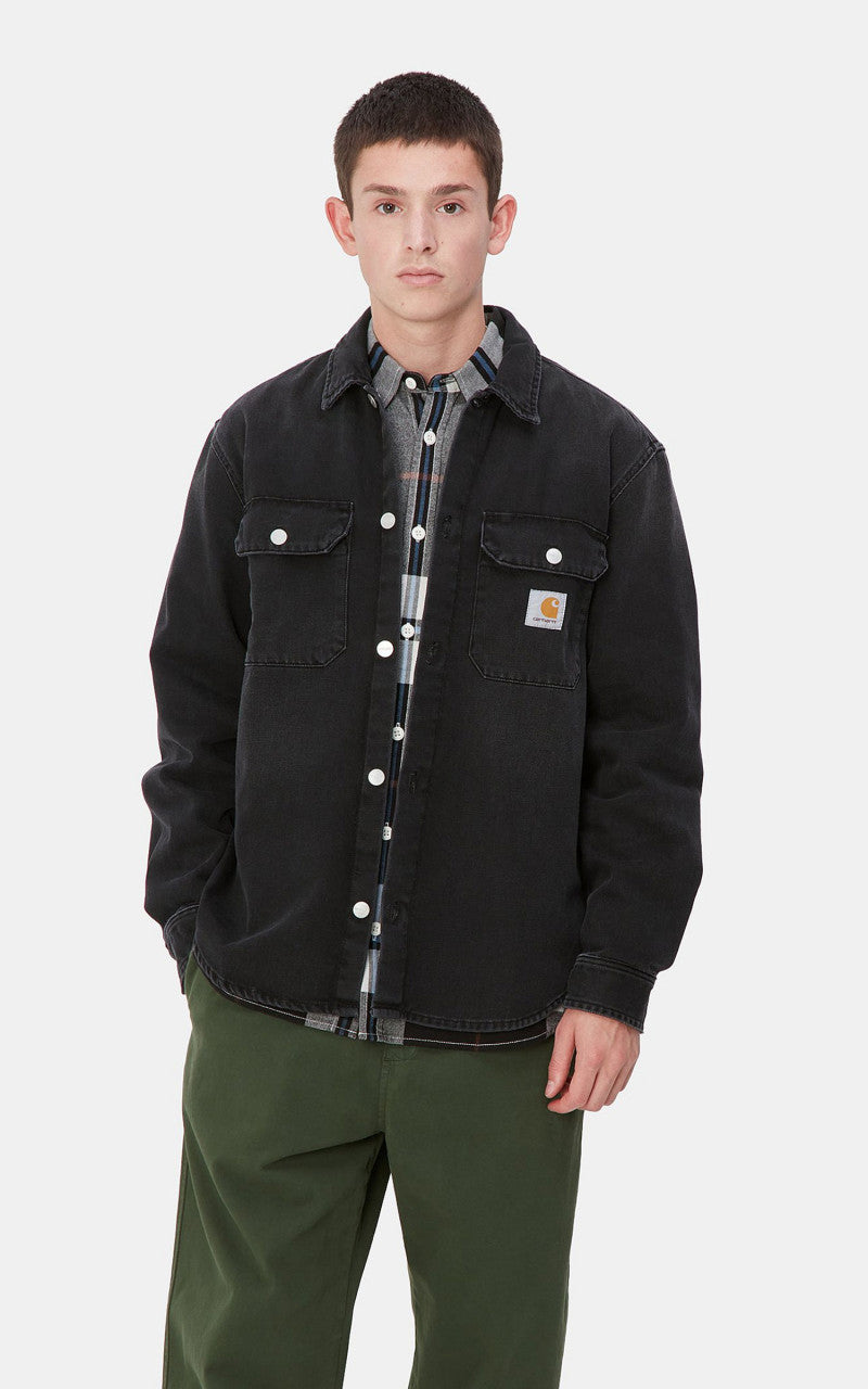 Carhartt WIP Harvey Shirt Jac Black Dark Used Wash