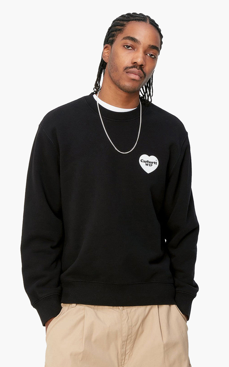 Carhartt WIP Heart Bandana Sweat Black/White Stone Washed