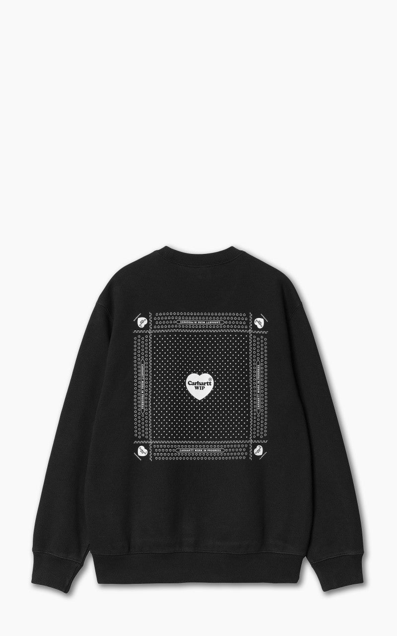 Carhartt WIP Heart Bandana Sweat Black/White Stone Washed