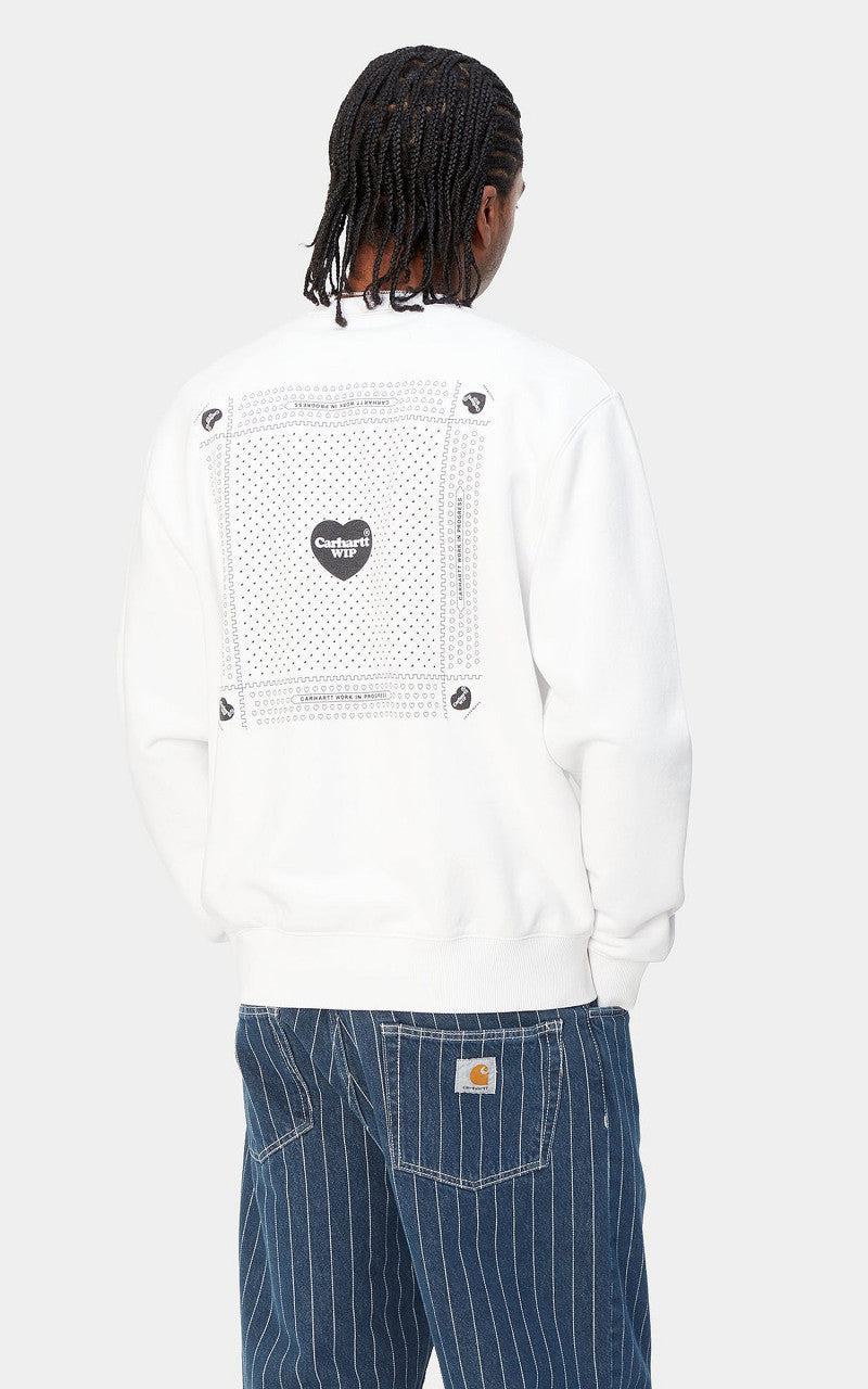 Carhartt WIP Heart Bandana Sweat White/Black Stone Washed