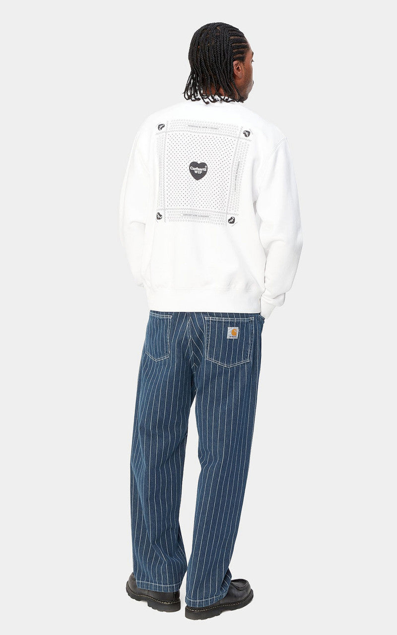 Carhartt WIP Heart Bandana Sweat White/Black Stone Washed