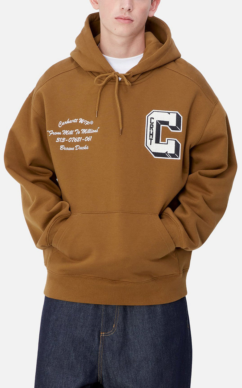Carhartt WIP Hooded Brown Ducks Sweatshirt Hamilton Brown