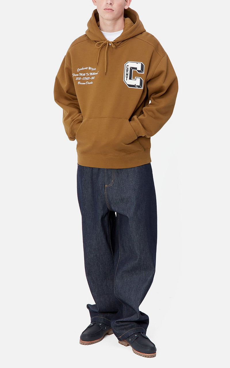 Carhartt WIP Hooded Brown Ducks Sweatshirt Hamilton Brown