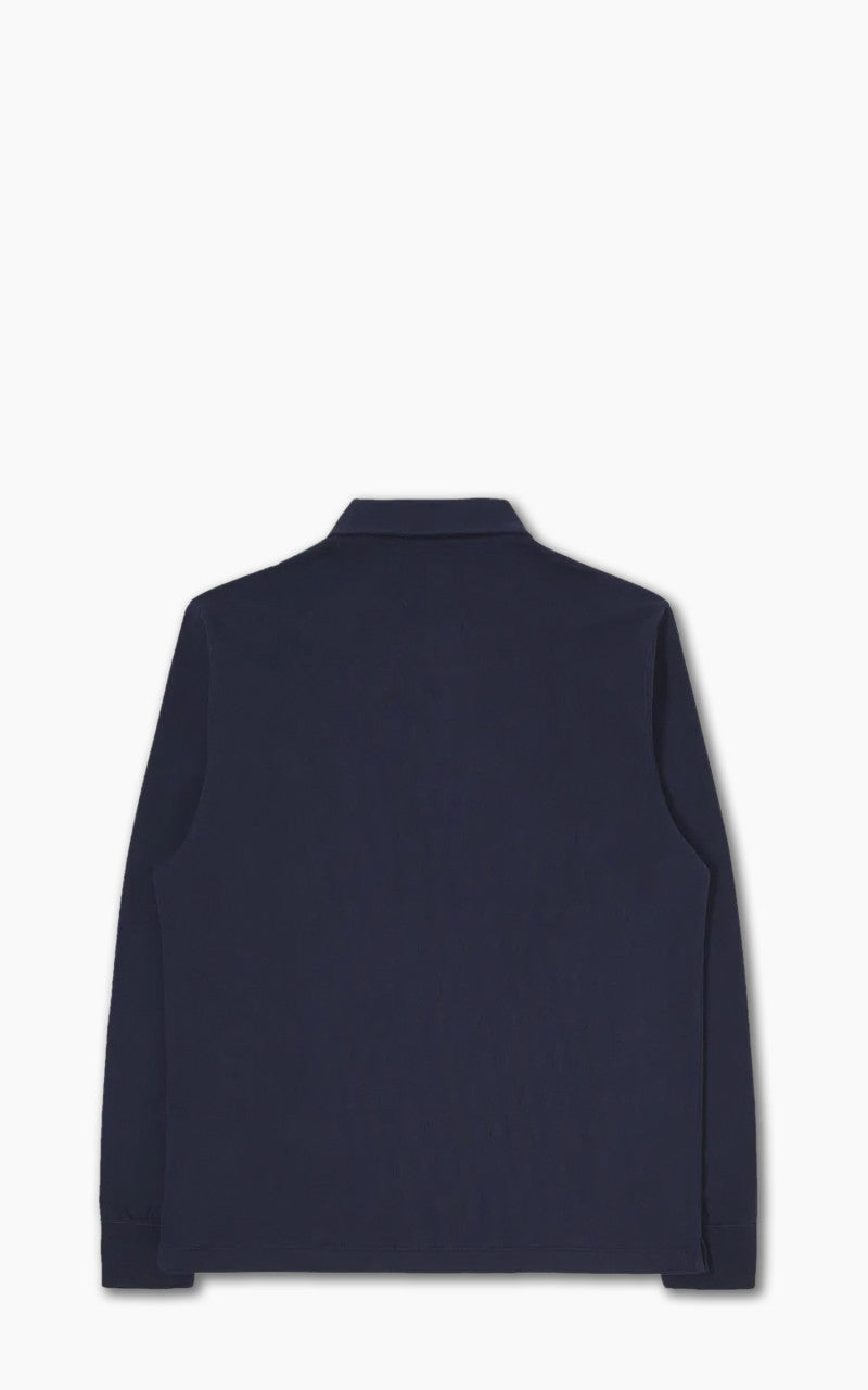 Edwin Club Stripes Polo LS Jersey Maritime Blue