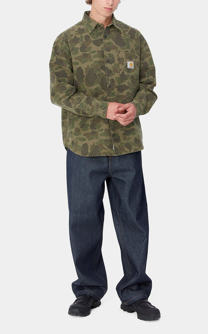Carhartt WIP L/S Duck Shirt Camo Duck Green/Office Green
