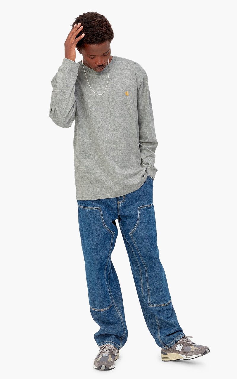 Carhartt WIP L/S Chase T-Shirt Grey Heather/Gold
