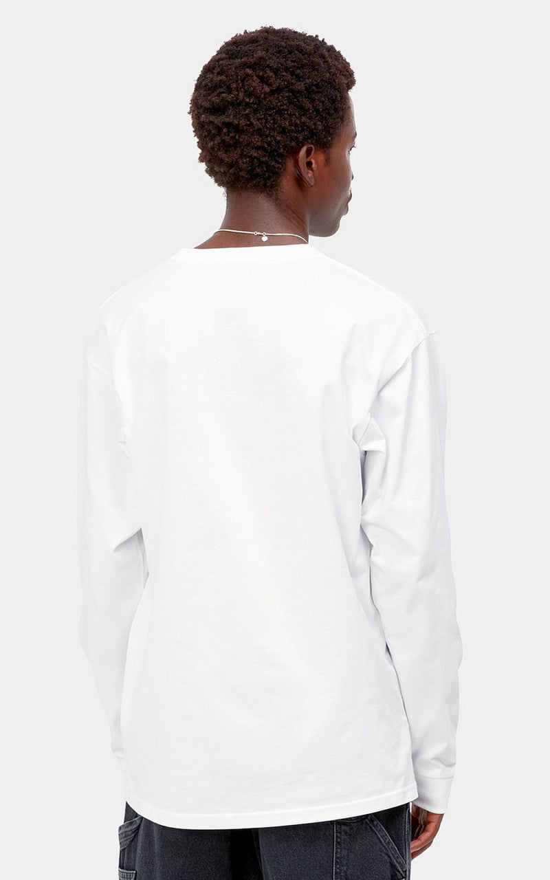 Carhartt WIP L/S Chase T-Shirt White/Gold
