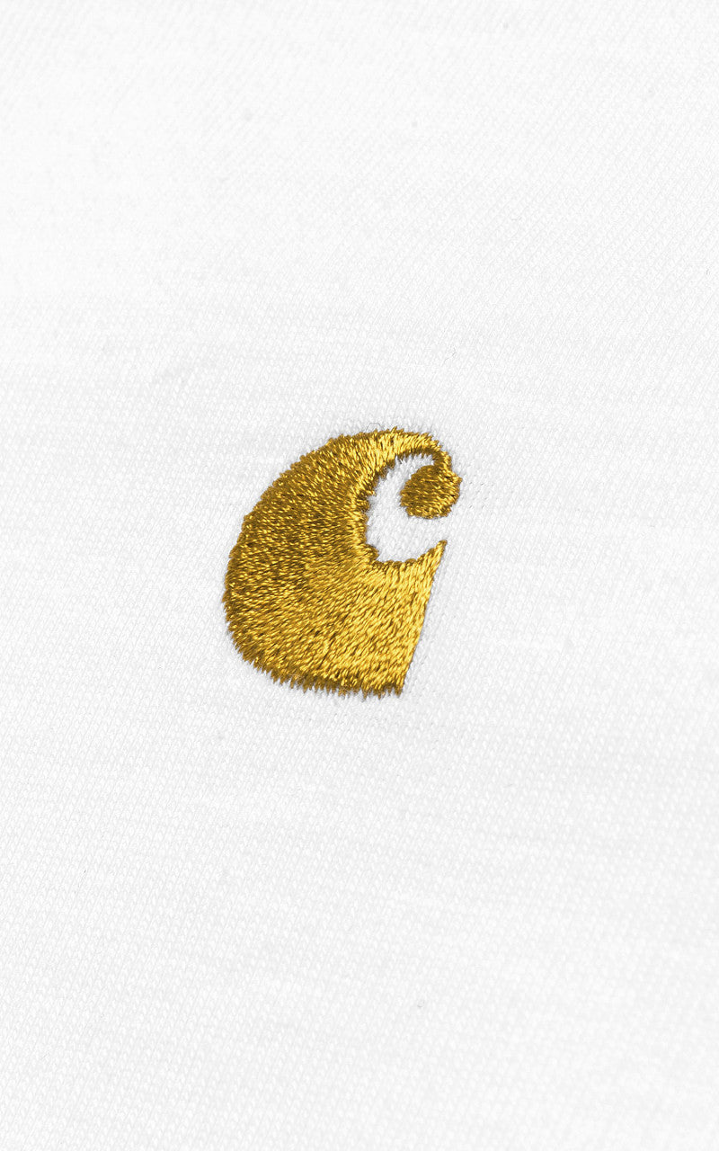 Carhartt WIP L/S Chase T-Shirt White/Gold