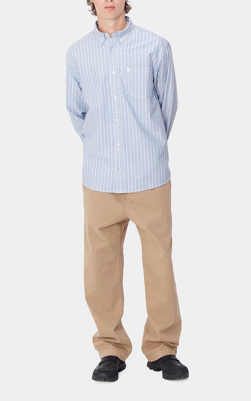Carhartt WIP L/S Dowlen Shirt Dowlen Stripe Bleach/White