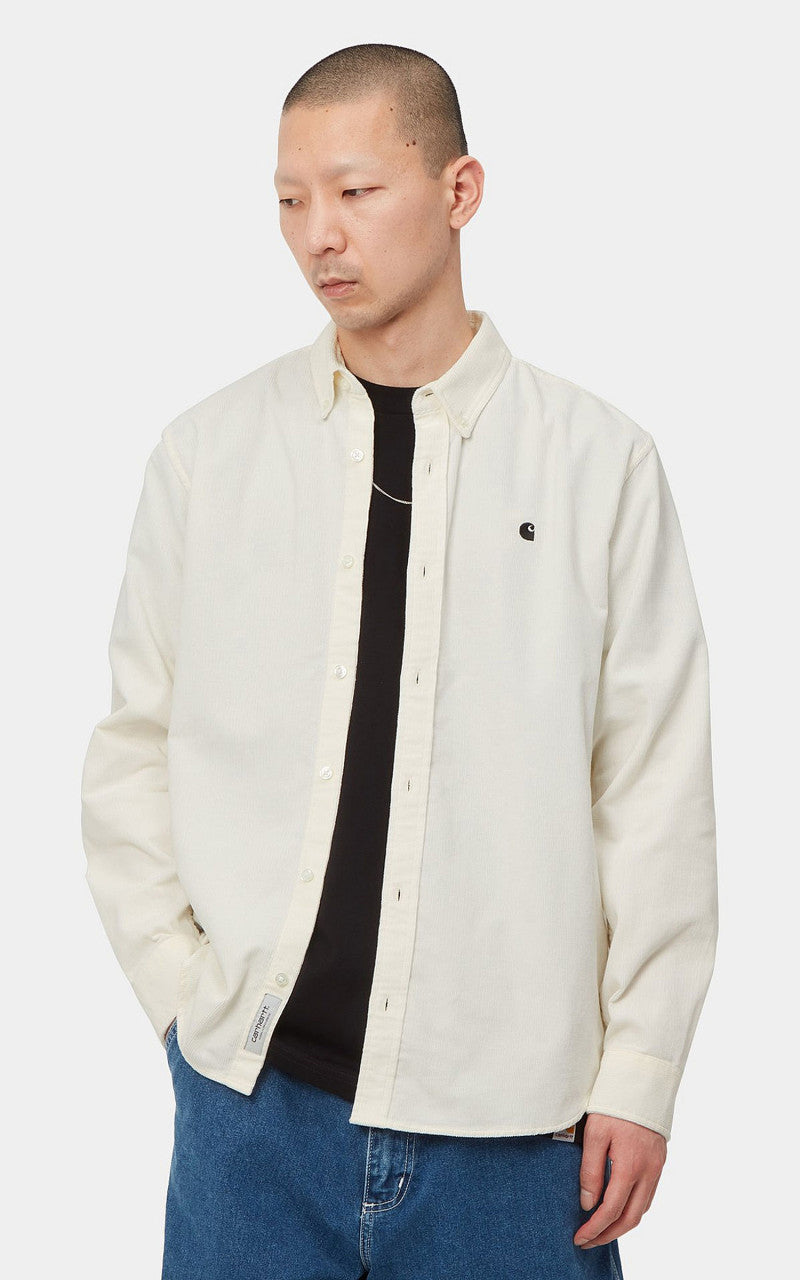 Carhartt WIP L/S Madison Fine Cord Shirt Wax/Black