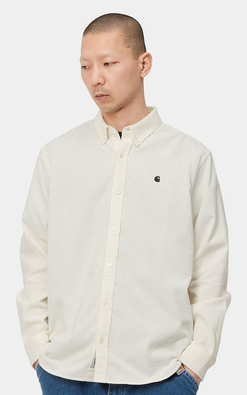 Carhartt WIP L/S Madison Fine Cord Shirt Wax/Black
