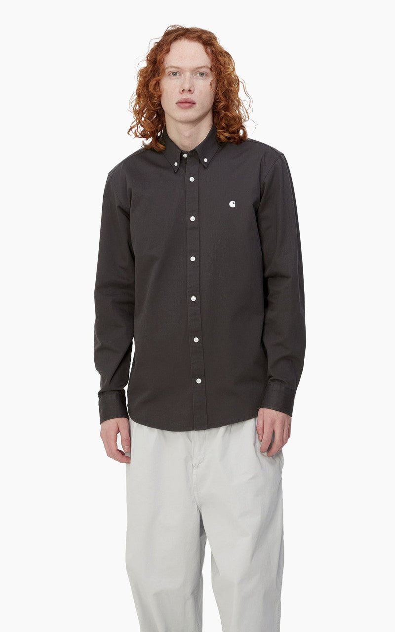 Carhartt WIP L/S Madison Shirt Charcoal/White
