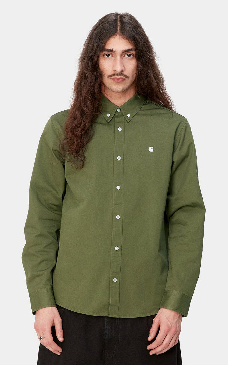 Carhartt WIP L/S Madison Shirt Dundee/White