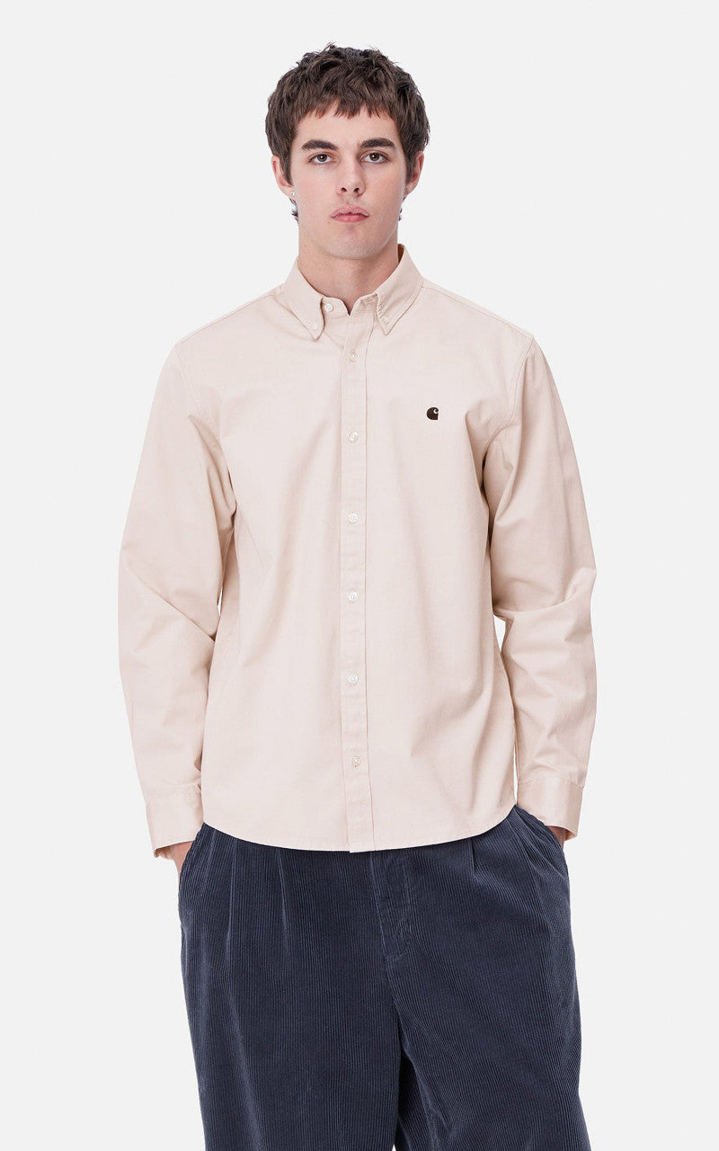 Carhartt WIP L/S Madison Shirt Moonbeam/Black
