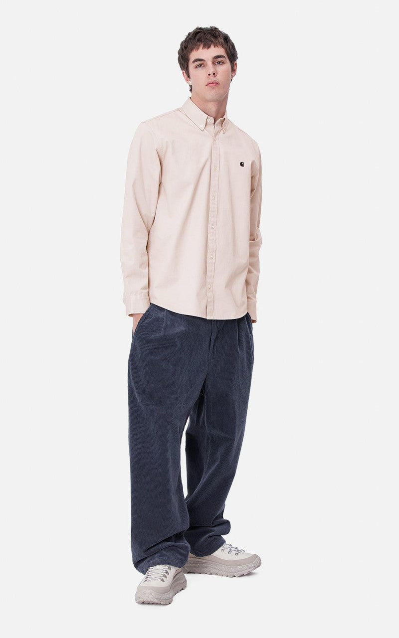 Carhartt WIP L/S Madison Shirt Moonbeam/Black