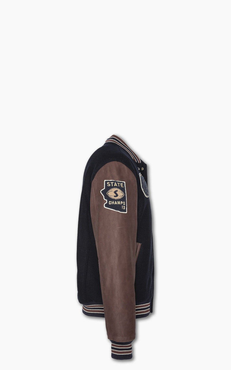 Schott NYC Varsity Jacket LCTEDDYBD2 Navy/Cordovan