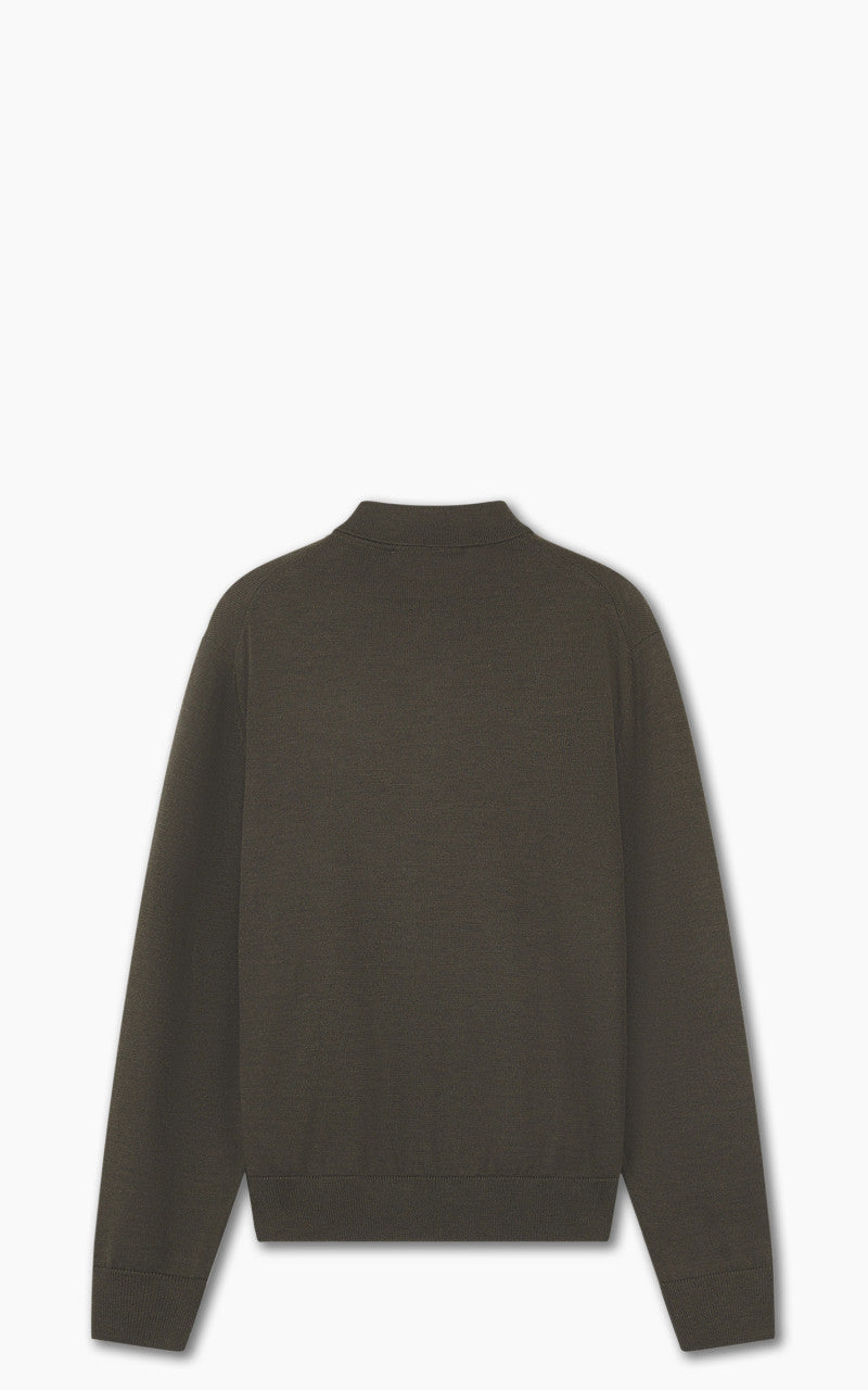 Maison Kitsuné Bold Fox Head Patch Polo Jumper Khaki