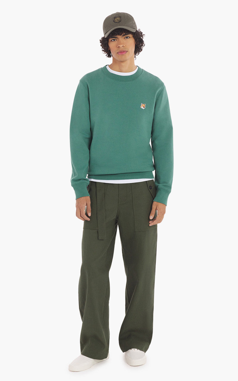 Maison Kitsuné Fox Head Patch Regular Sweatshirt Teal Grey