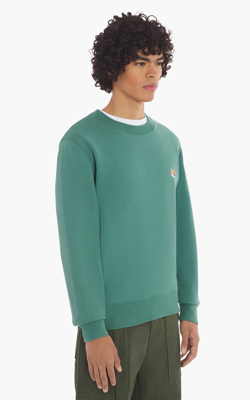 Maison Kitsuné Fox Head Patch Regular Sweatshirt Teal Grey
