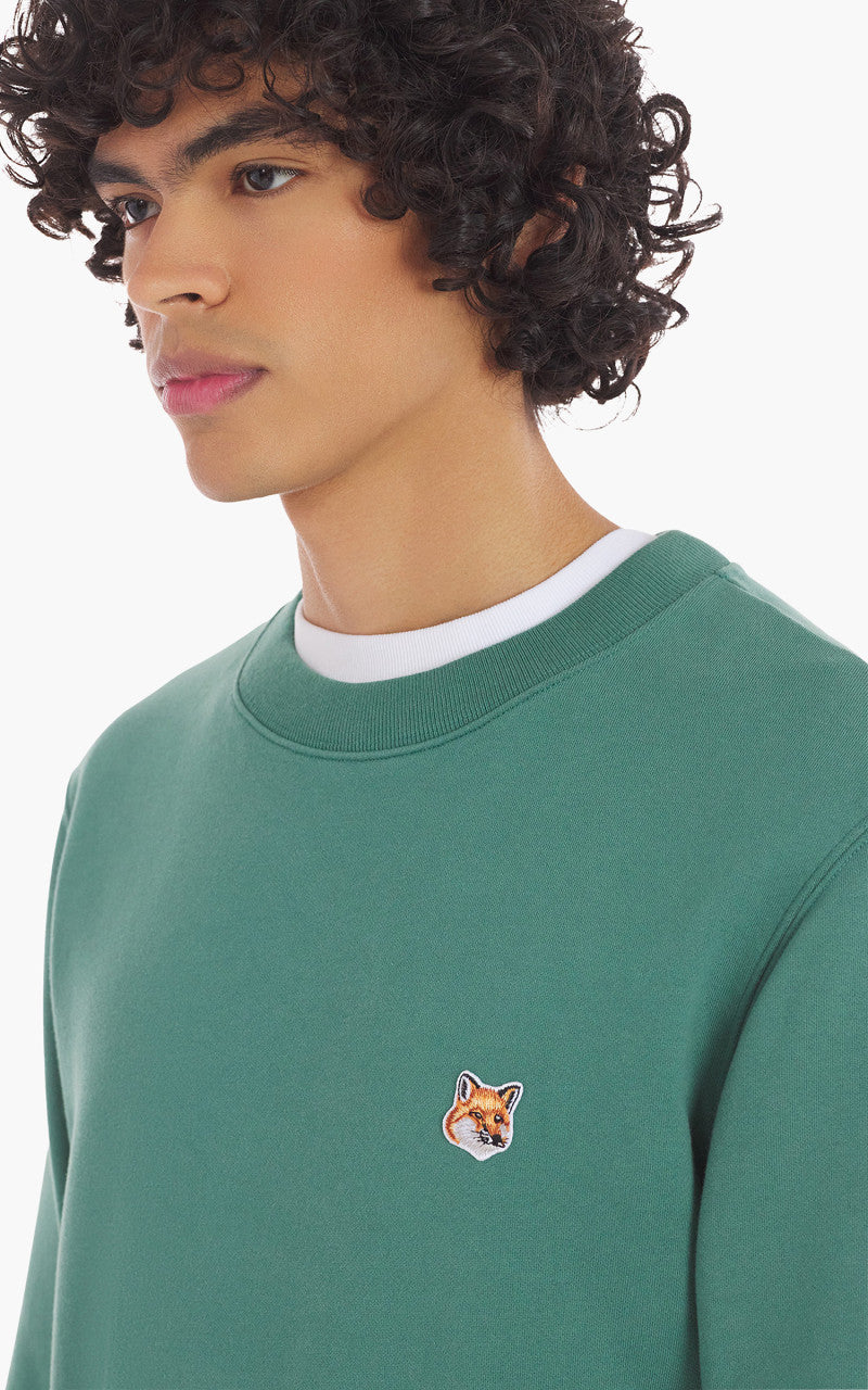 Maison Kitsuné Fox Head Patch Regular Sweatshirt Teal Grey