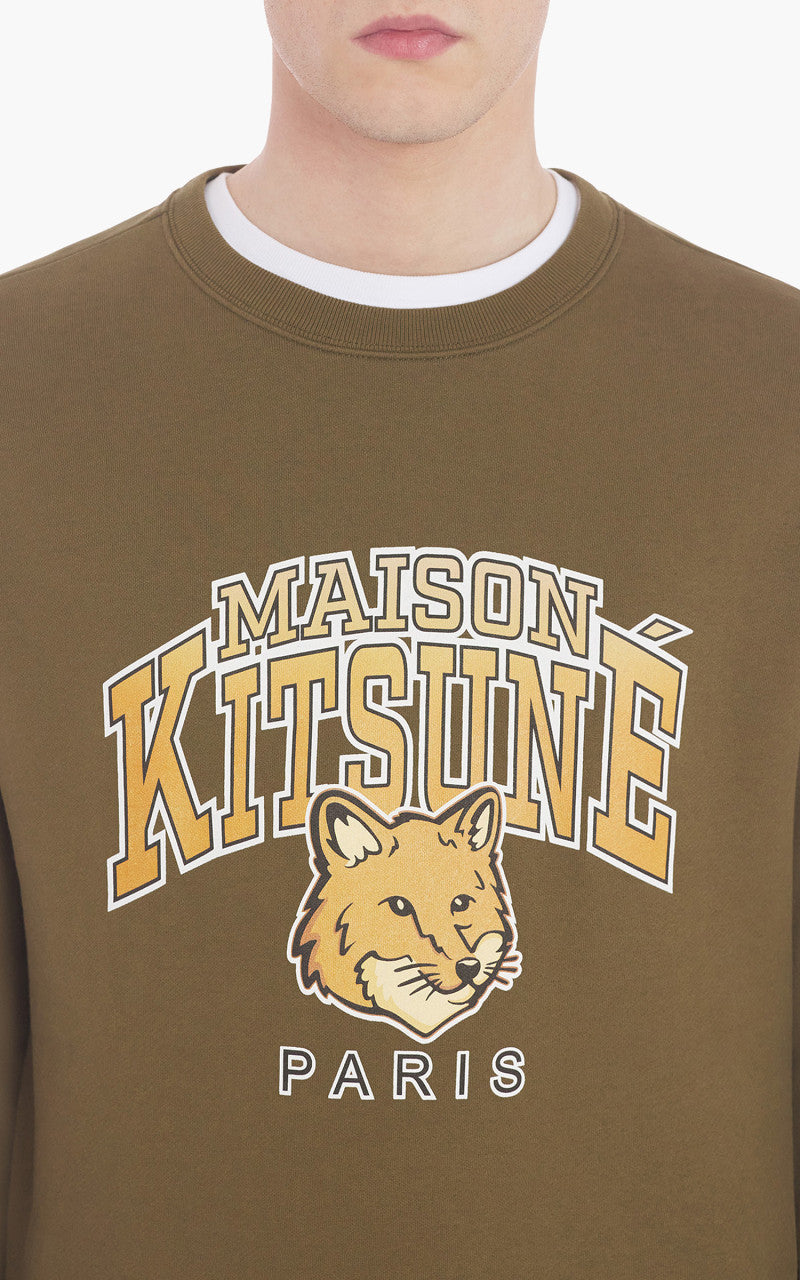 Maison Kitsuné Campus Fox Regular Sweatshirt Khaki