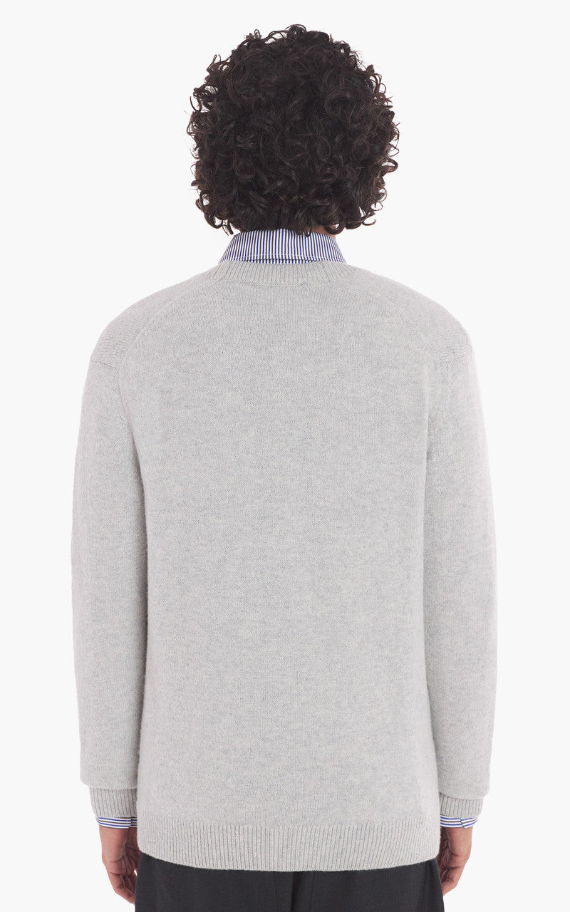 Maison Kitsuné Baby Fox Patch Regular Cardigan Light Grey Melange