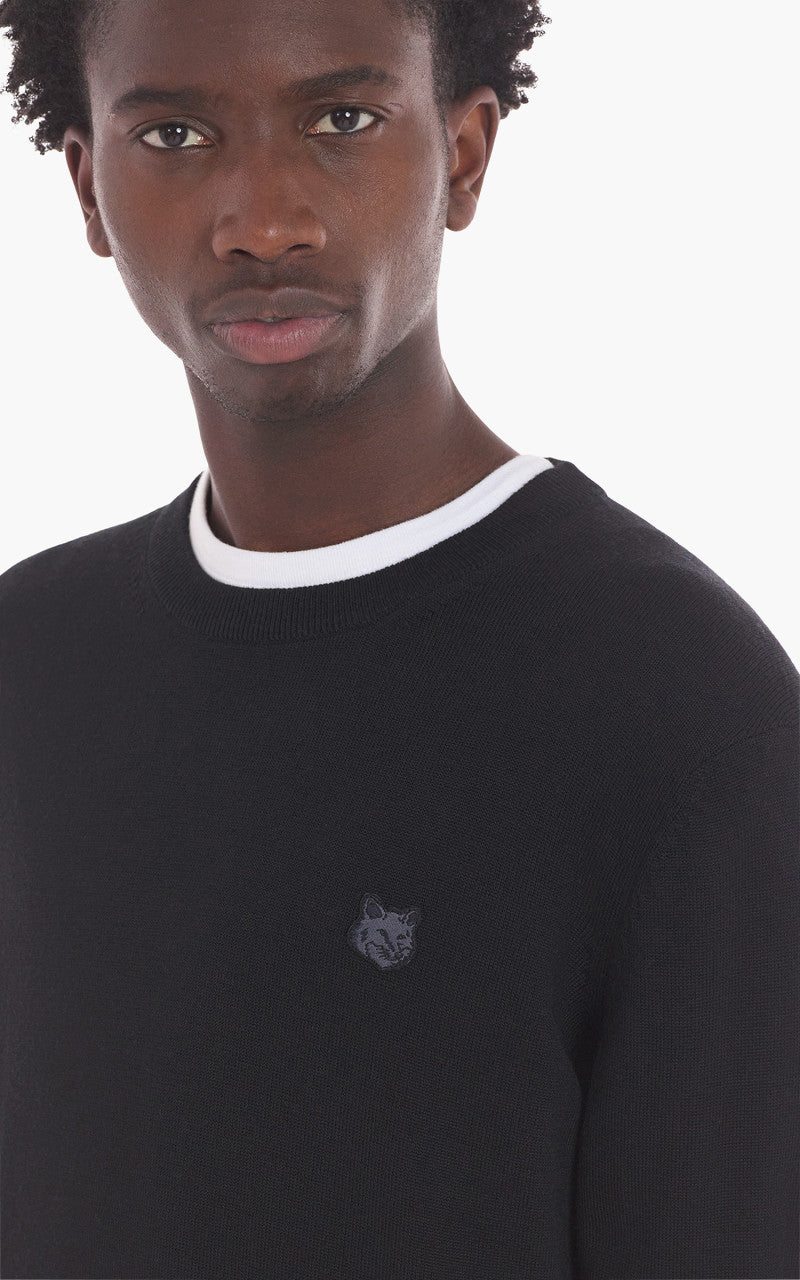 Maison Kitsuné Bold Fox Head Patch Regular Jumper Black