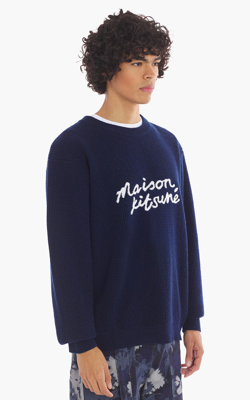 Maison Kitsuné Handwriting Comfort Jumper Ink Blue