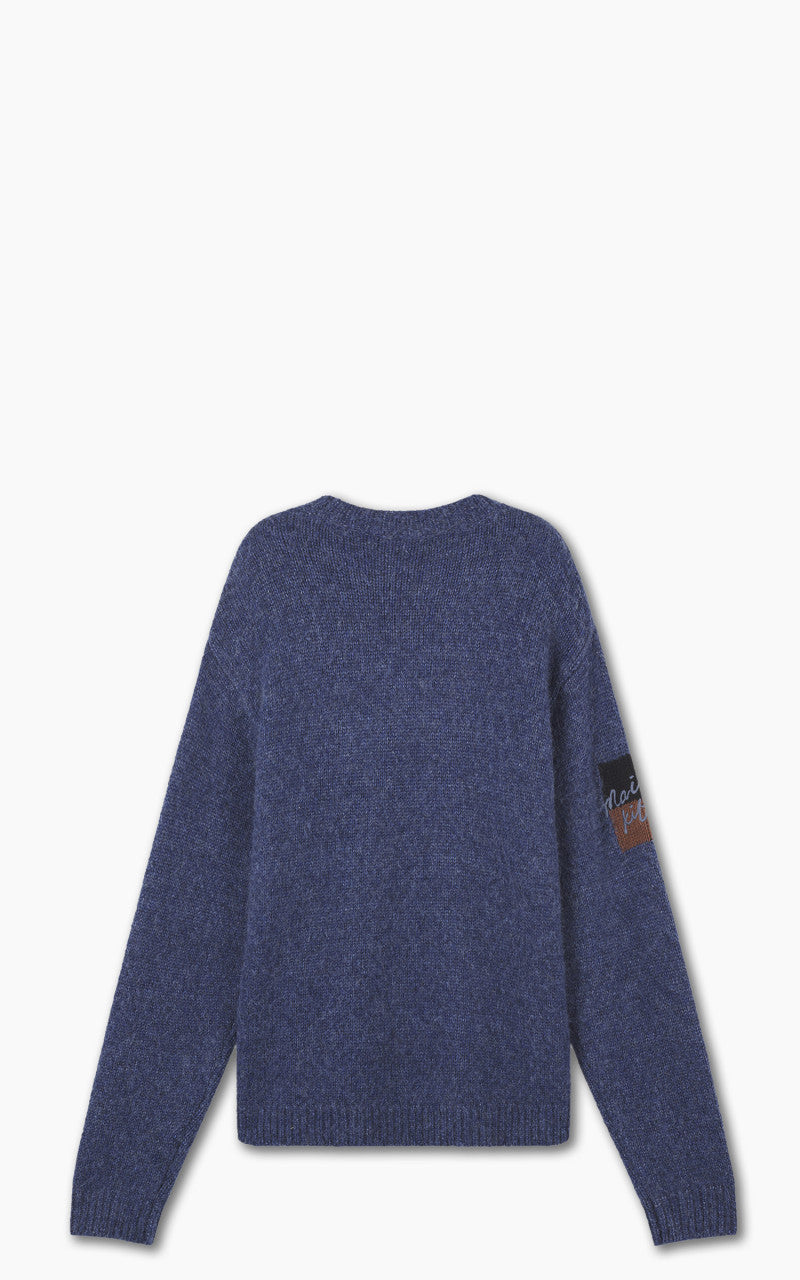 Maison Kitsuné Fox Intarsia Comfort Jumper Denim Blue Melange