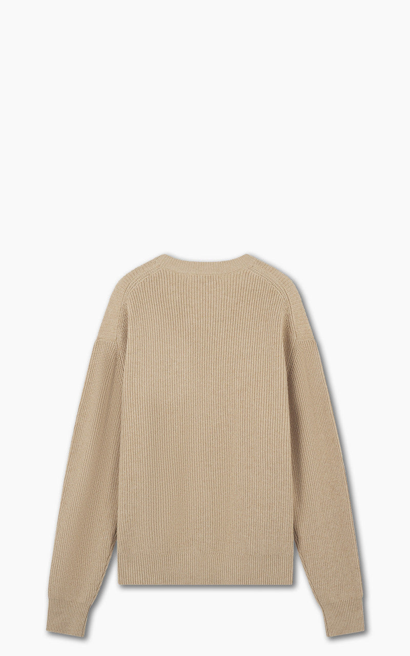 Maison Kitsuné Bold Fox Head Patch Comfort Ribbed Jumper Beige Melange