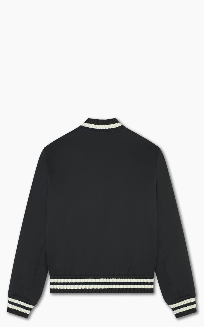 Maison Kitsuné Grey Fox Head Patch Teddy Blouson Cotton Satin