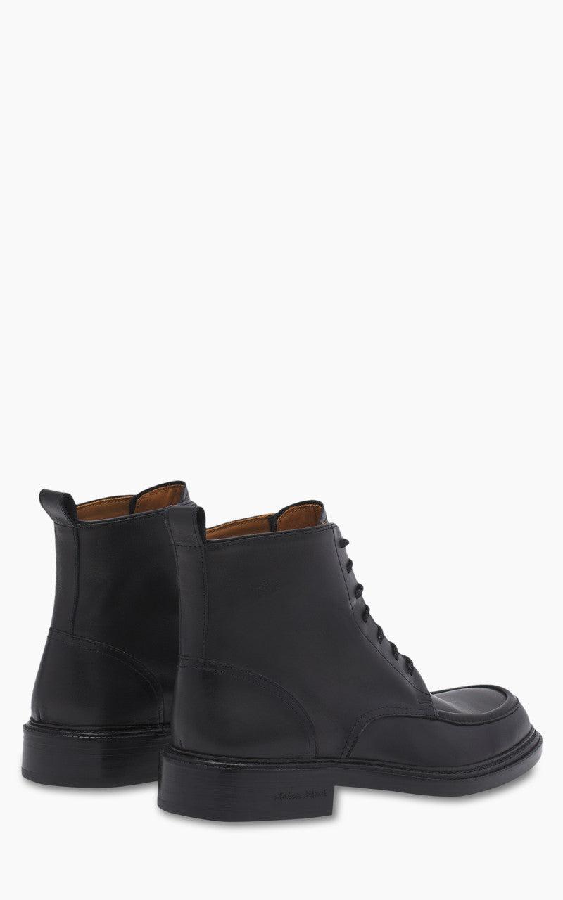 Maison Kitsuné Leather Lace-Up Boots Black