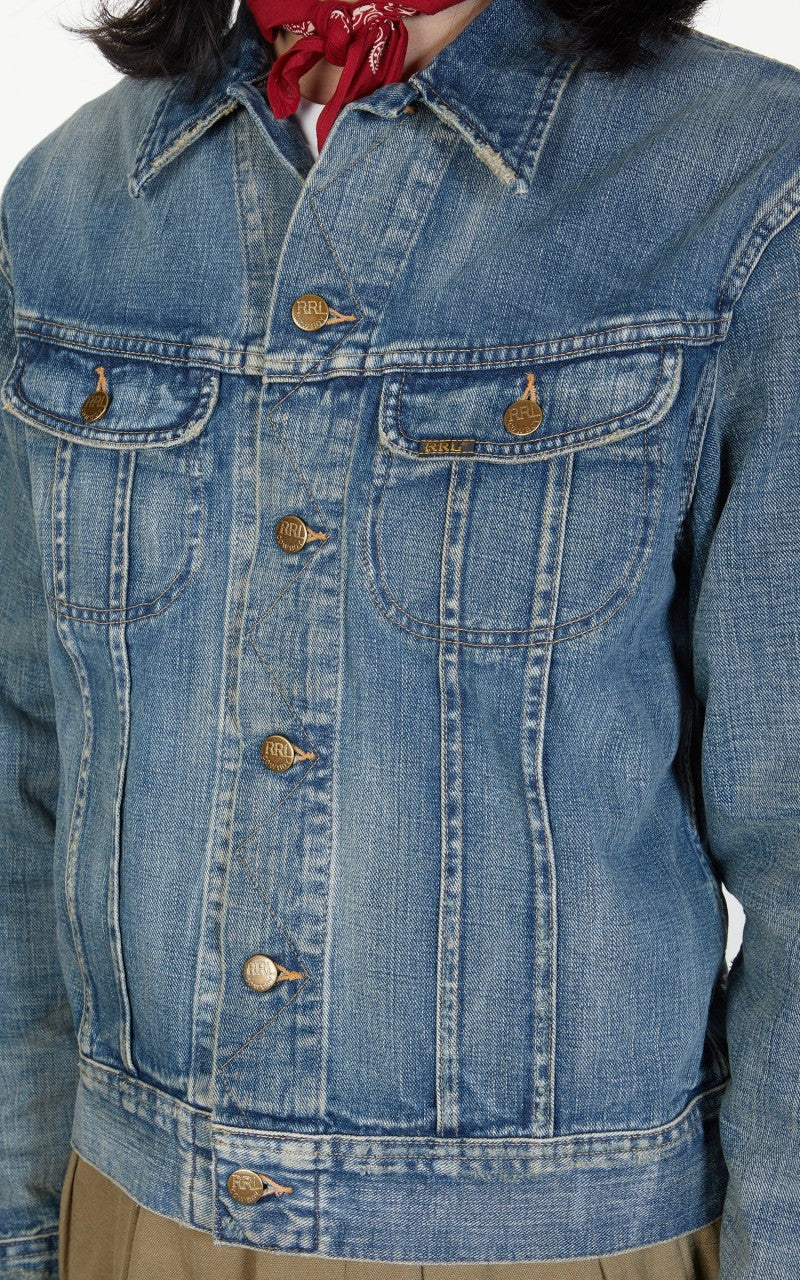 RRL Lot 271 Denim Trucker Jacket Leeland Wash