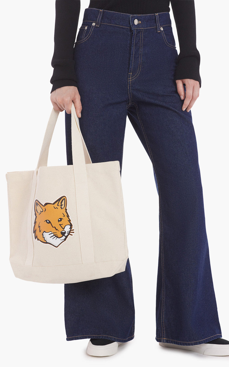 Maison Kitsuné Fox Head Tote Bag Ecru