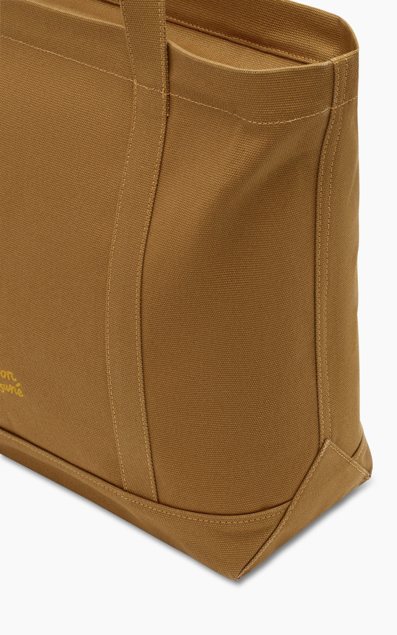 Maison Kitsuné Bold Fox Head Large Tote Bag Golden Brown Maison Kitsuné Bold Fox Head Large Tote Bag Golden Brown