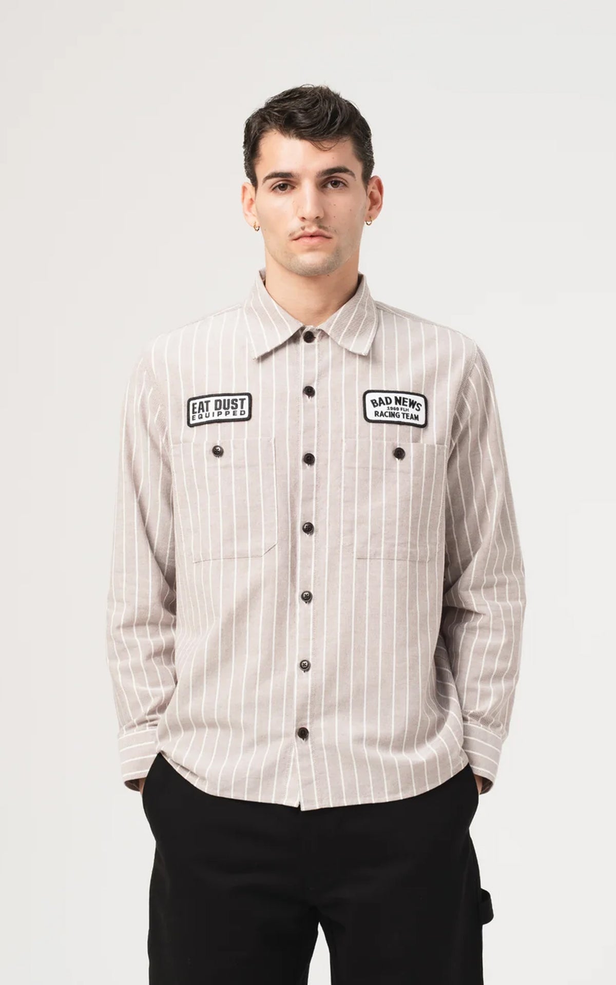 Eat Dust Pit Crew Shirt Scandic Oxford Brown/Off White